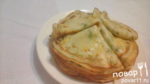 Блинчики с сыром и зеленью